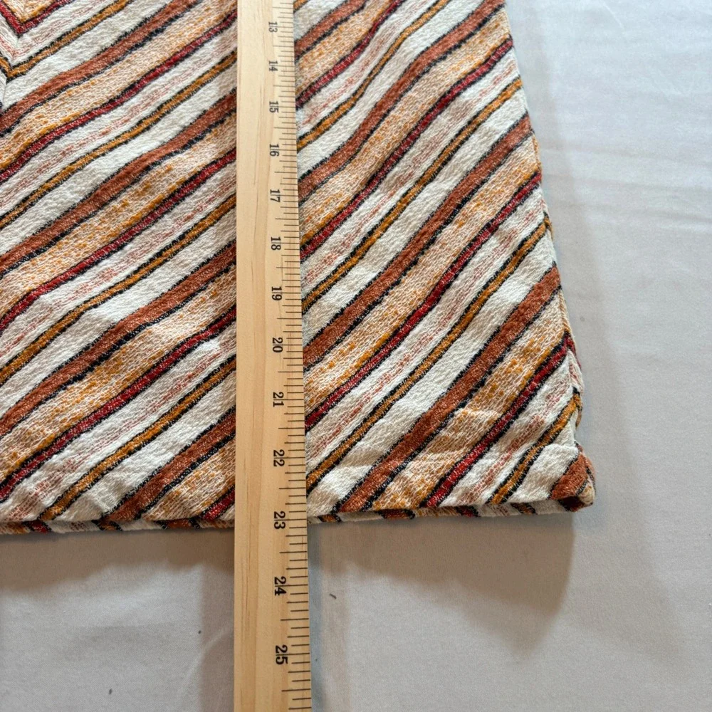 Liz Claiborne Skirt Womens 12 Orange Chevron Stripe Cotton A-Line Career Knee‎